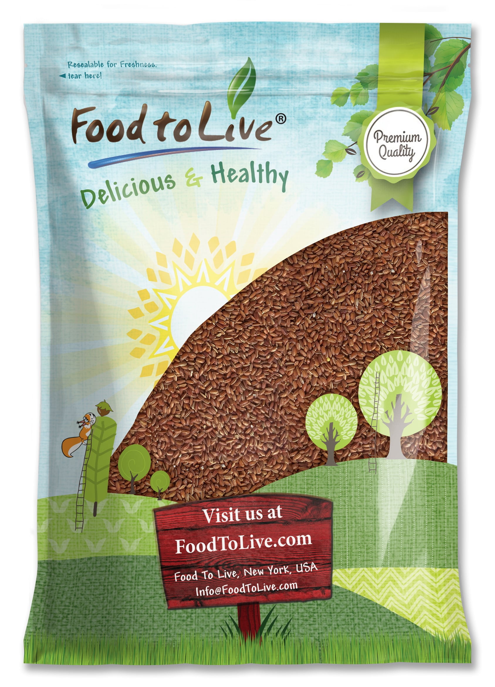 Red Rice, 12 Pounds — Kosher, Raw, Vegan — by Food to Live