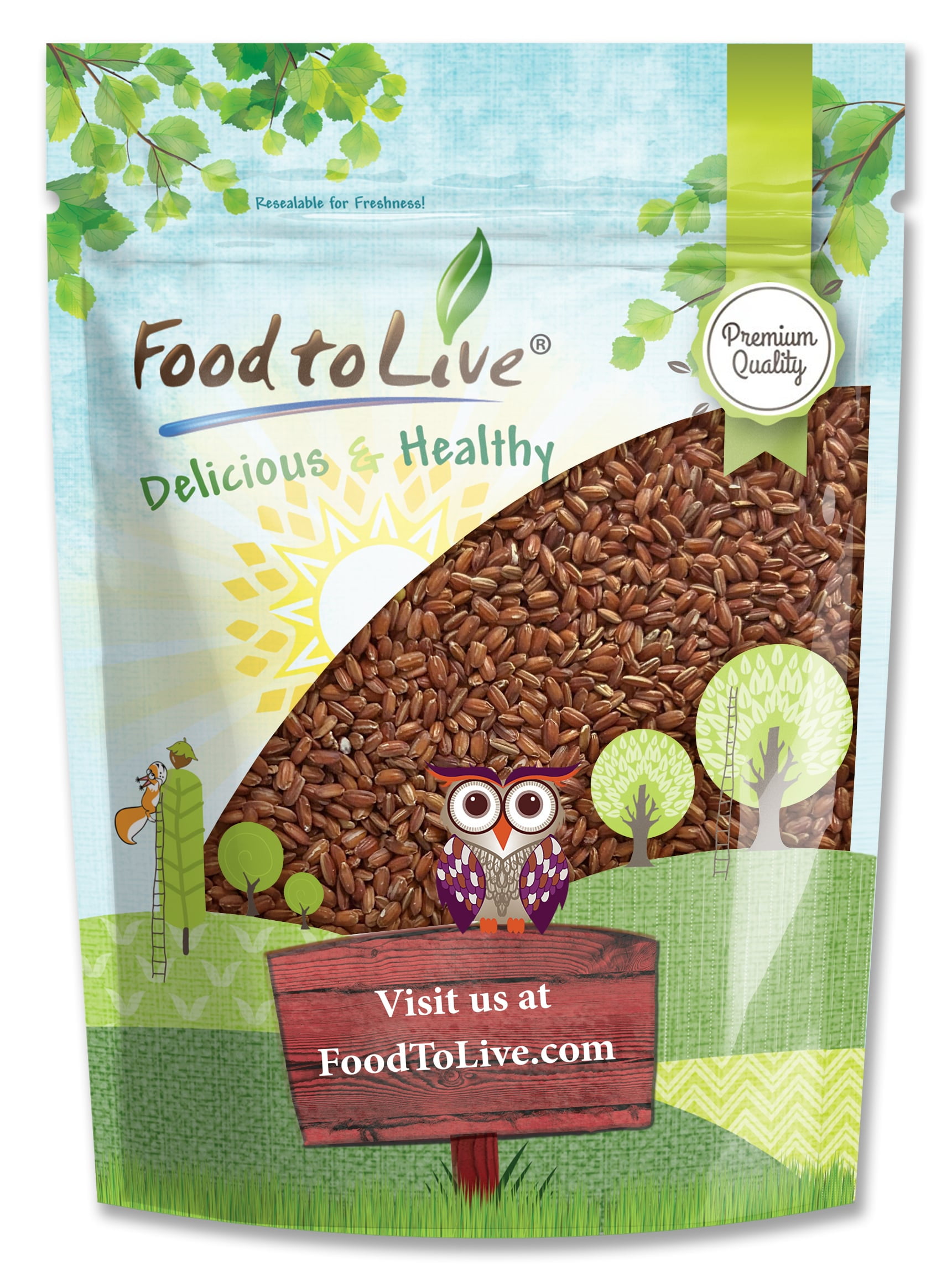 Red Rice, 5 Pounds — Kosher, Raw, Vegan — by Food to Live