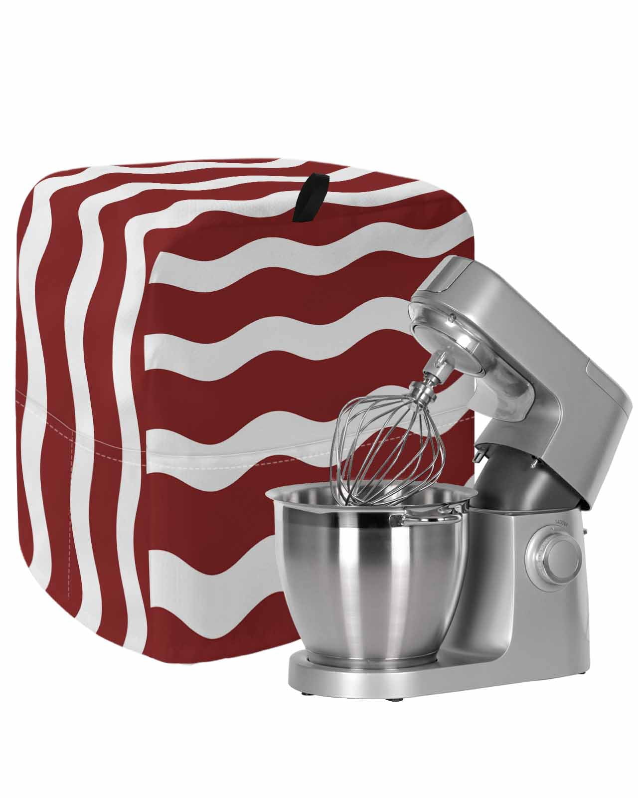 Red Ripple Stand Mixer Dust Cover with Storage Pocket & Handles, Simple ...
