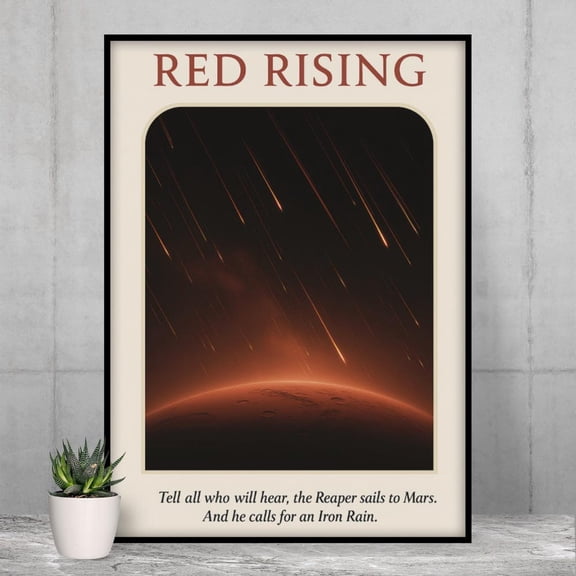 Red Rising Poster - Iron Rain Quote Print Sci-Fi Book Art Inspired by Pierce Brown Mars War Decor for Book Lovers & Sci-Fi Fans