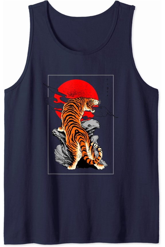 Red Rising Sun Flag Japan Style Tokyo Asia Japanese Tiger Tank Top Size S-3XL