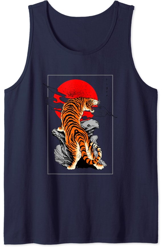 Red Rising Sun Flag Japan Style Tokyo Asia Japanese Tiger Tank Top Size S-3XL
