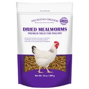 Red River Commodities Pecking Order Dried Mealworms Backyard Chicken Feed & Treat, 10 oz.