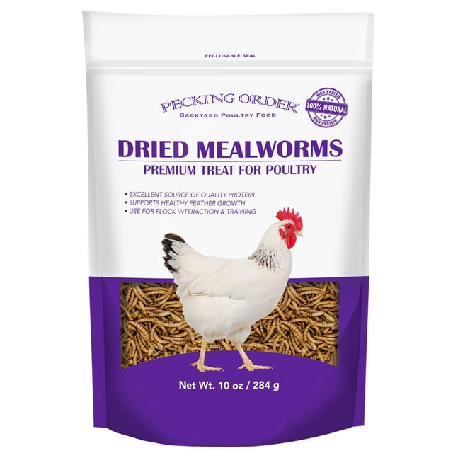 Red River Commodities Pecking Order Dried Mealworms Backyard Chicken