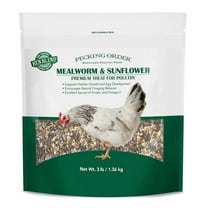 Red River Commodities Pecking Order Mealworm & Sunflower Chicken Treat; 3 lb. Bag