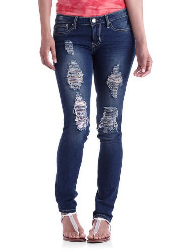 Red Rivet Juniors Destroyed Skinny Jeans - Walmart.com