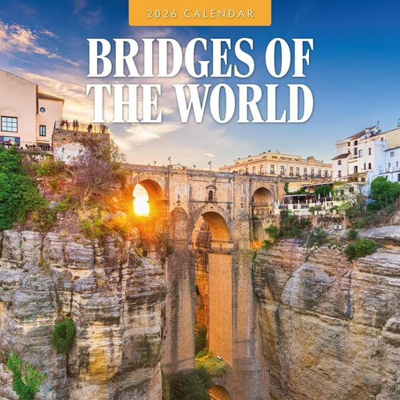 Red Robin 2026 Bridges of the World Monthly Wall Calendar | 12" x 24" Open | Premium Thick & Sturdy Paper | Hangable 12 Month Calendar | Lined Notes & To Do Area | Vivid Images | Plastic Free