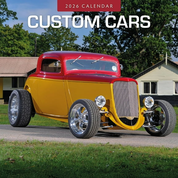 Red Robin 2026 Custom Cars Monthly Wall Calendar | 12" x 24" Open | Premium Thick & Sturdy Paper | Hangable 12 Month Calendar | Lined Notes & To Do Area | Vivid Images | Plastic Free