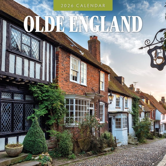 Red Robin 2026 Olde England Monthly Wall Calendar | 12" x 24" Open | Premium Thick & Sturdy Paper | Hangable 12 Month Calendar | Lined Notes & To Do Area | Vivid Images | Plastic Free