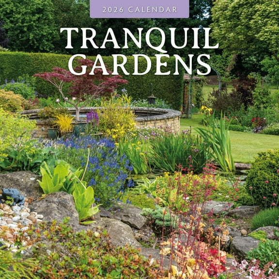 Red Robin 2026 Tranquil Gardens Monthly Wall Calendar | 12" x 24" Open | Premium Thick & Sturdy Paper | Hangable 12 Month Calendar | Lined Notes & To Do Area | Vivid Images | Plastic Free