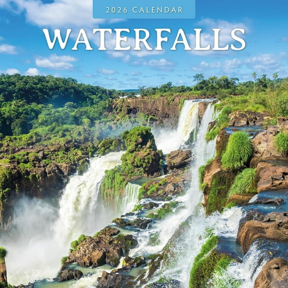 Red Robin 2026 Waterfalls Monthly Wall Calendar | 12" x 24" Open | Premium Thick & Sturdy Paper | Hangable 12 Month Calendar | Lined Notes & To Do Area | Vivid Images | Plastic Free