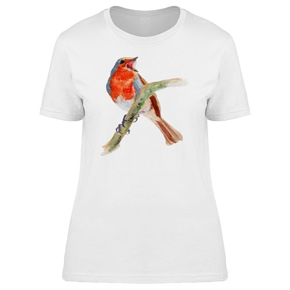 Red Robin Bird Beak Open T-Shirt Women -Image by Shutterstock, Female Large