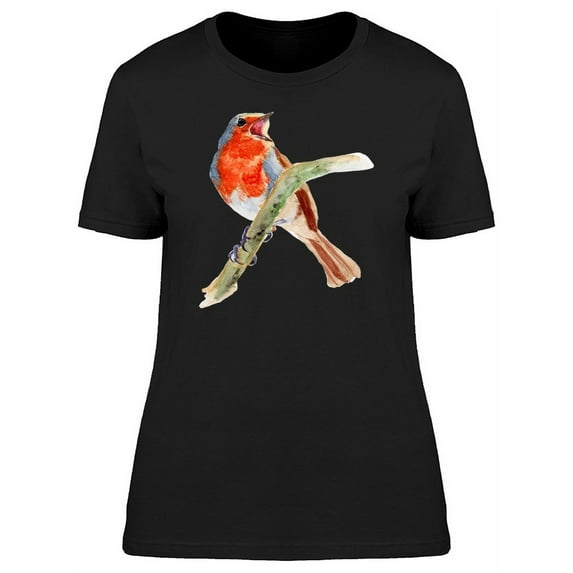 Red Robin Bird Beak Open T-Shirt Women -Image by Shutterstock, Female Medium
