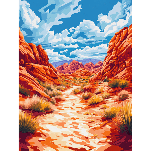 Red Rock Canyon Landscape Canvas PaintingSuitable for Living RoomOfficeHotelDining Room Decoration.