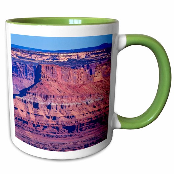 3drose, Red Rock Canyons Overlook, Canyonlands Park. Green Canyon. Moab Ut., 11oz Two-tone Green Mug