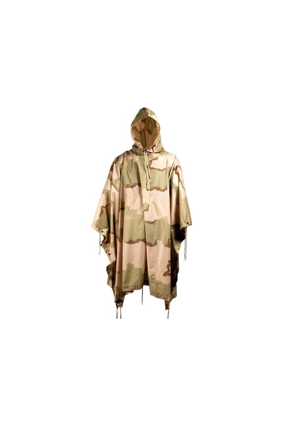 G.I.-Style Ripstop Nylon Poncho, Desert