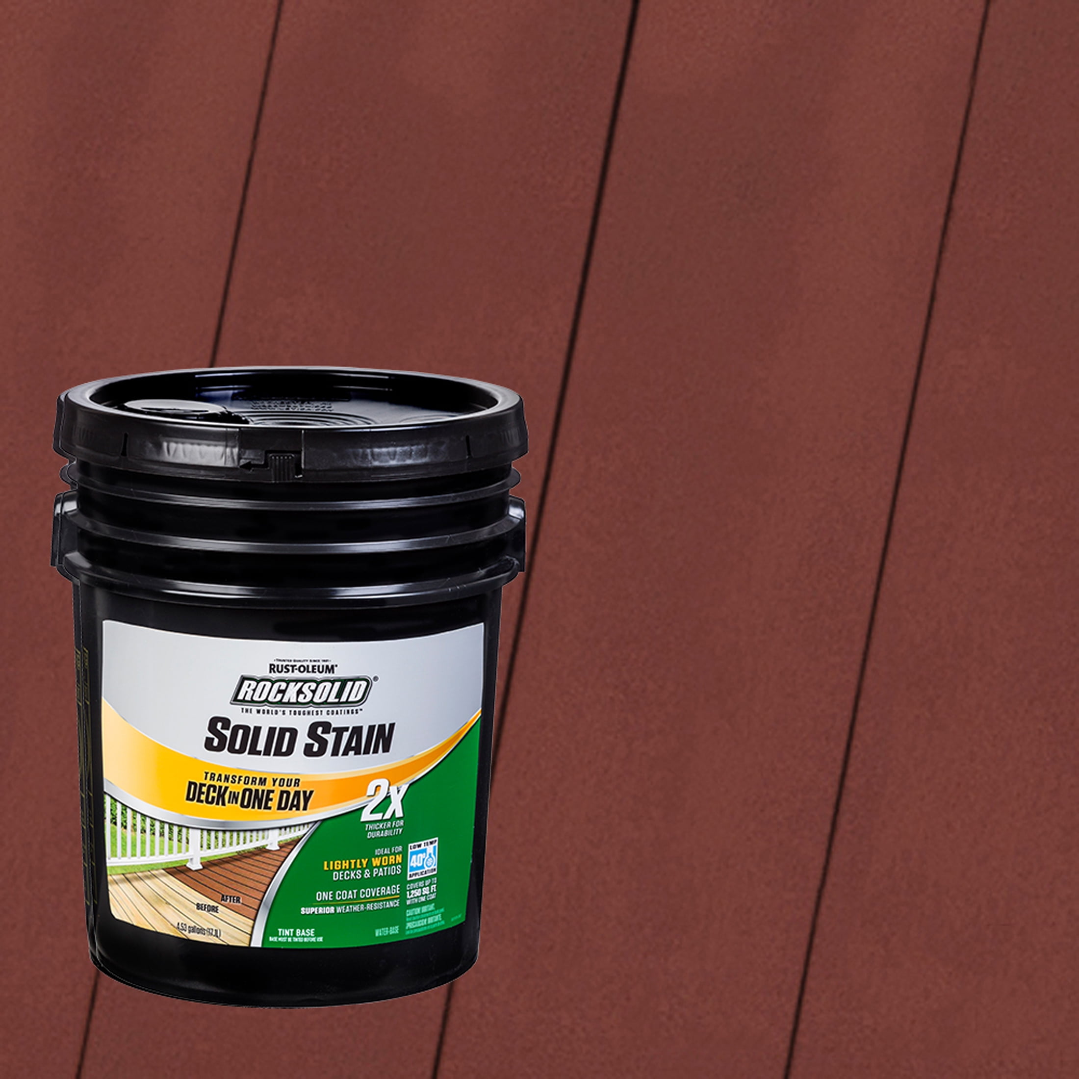 Black, Rust-Oleum RockSolid 2X Solid Exterior Wood Deck Stain