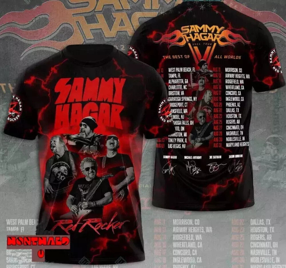 Red Rocker Sammy Hagar 2024 Tour The Best Of All World 3d Tshirt Great