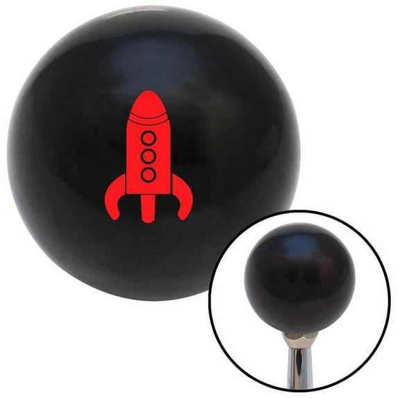 Red Rocketship Black Shift Knob with M16 x 1.5 Insert Shifter Auto Manual Custom Brody