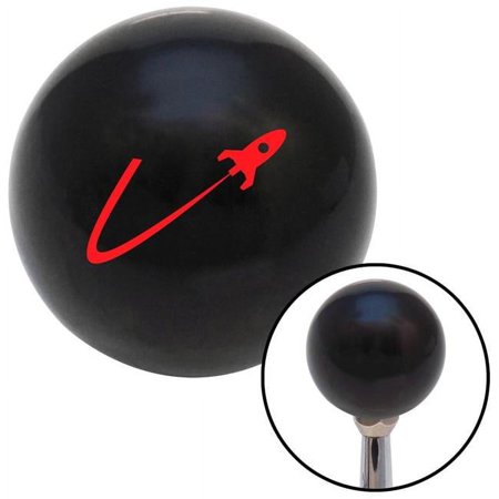 Red Rocketship Flying Black Shift Knob with M16 x 1.5 Insert Shifter Auto Manual Brody
