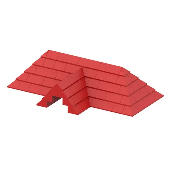 Red Roof Tiles Pack Brick Pack Building Block Brick Assembles Particles for House Design Toys