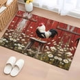 thumbnail image 1 of Red Rooster Bathroom Mats 2x3 FT, Non Slip Small Kitchen Mat, Farmhouse Animals Spring Floral Rustic Washable Soft Backed Front Door Throw Rugs Non-Shedding Indoor Outdoor Doormat for Entryway Sink, 1 of 8