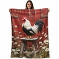 thumbnail image 1 of Red Rooster Blanket Soft Cozy Warm Throw Blanket for Couch, Plush Fuzzy Flannel Fleece Blankets for Sofa, Farmhouse Animals Spring Floral Rustic Bed Blankets Lightweight Gifts for Women, 30"x40", 1 of 9
