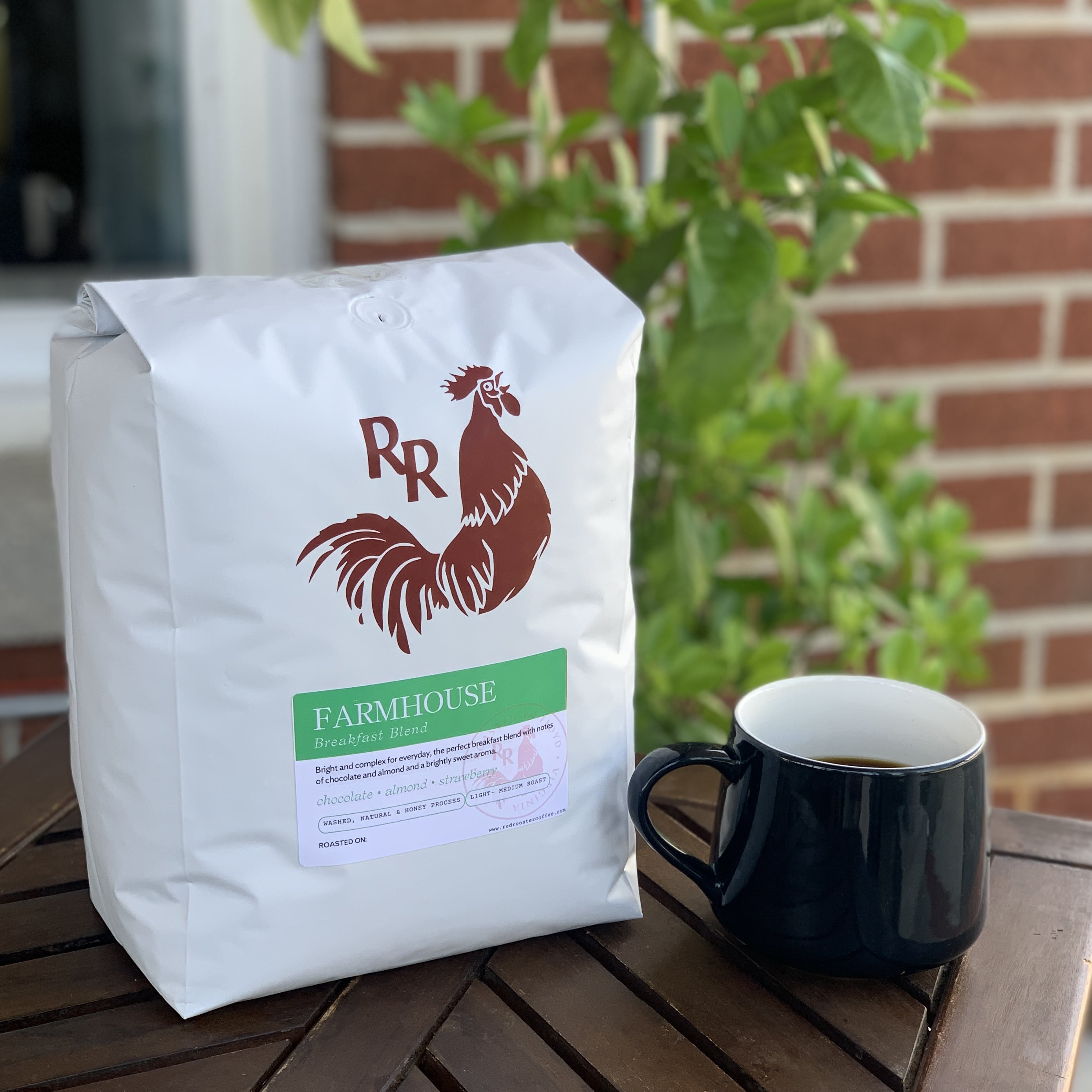 Red Rooster Coffee Roaster, Organic Farmhouse Breakfast Blend, Whole