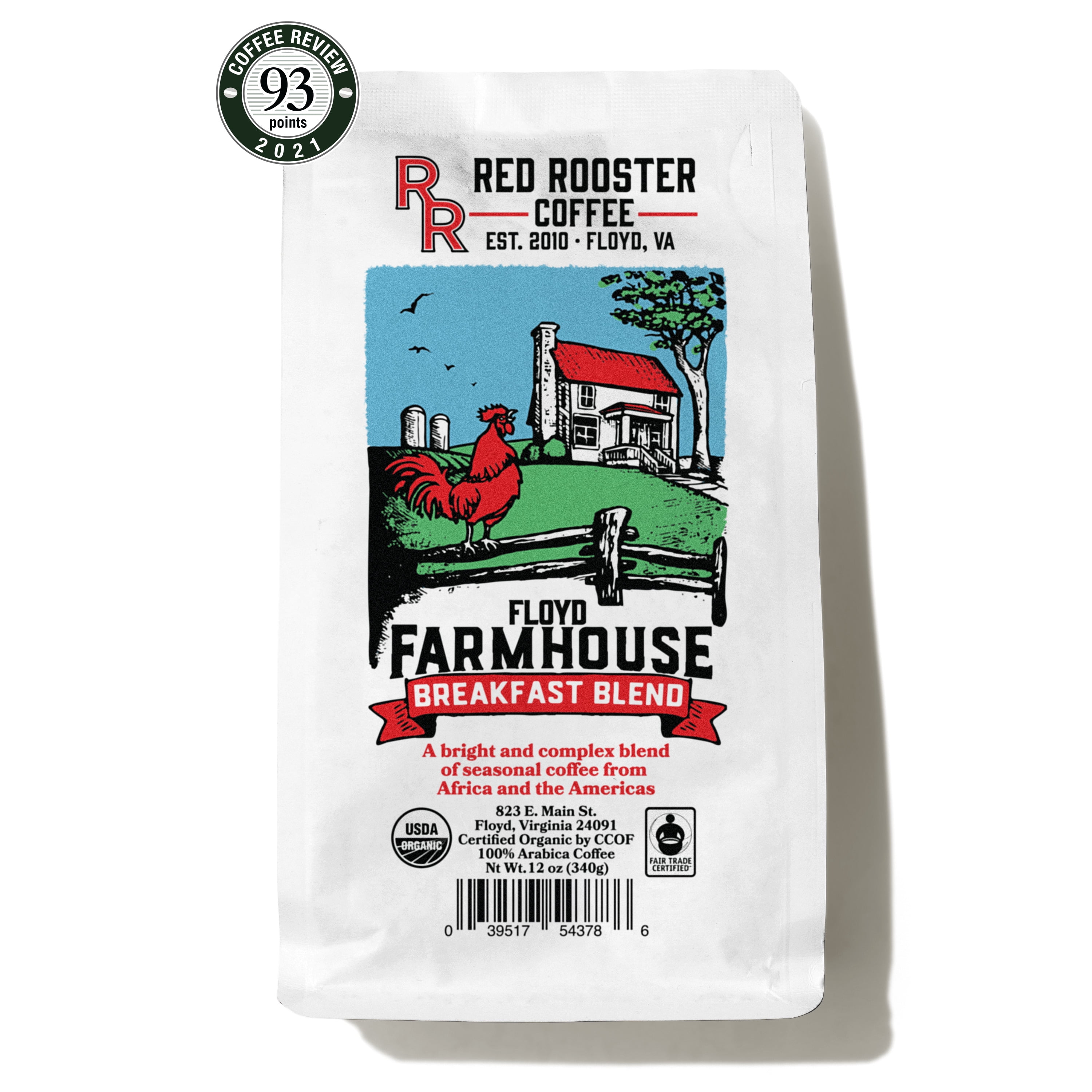 Red Rooster Coffee Roaster, Organic Floyd Farmhouse Breakfast Blend ...