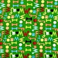 thumbnail image 1 of Red Rooster Fabrics Dogs World Words Green 100% Cotton Fabric sold by the yard, 1 of 1