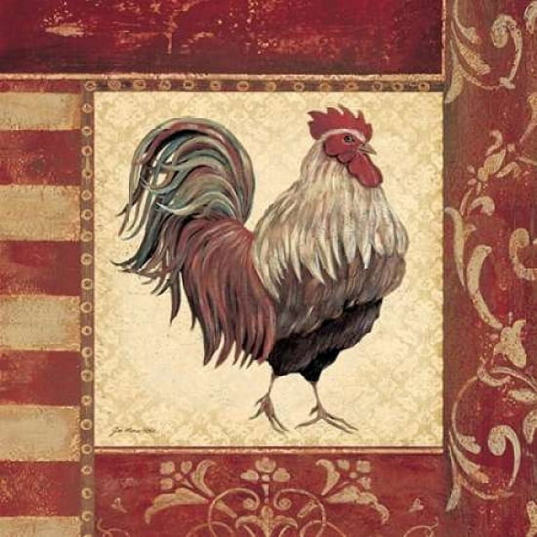 Red Rooster I Canvas Art - Jo Moulton (24 x 24)