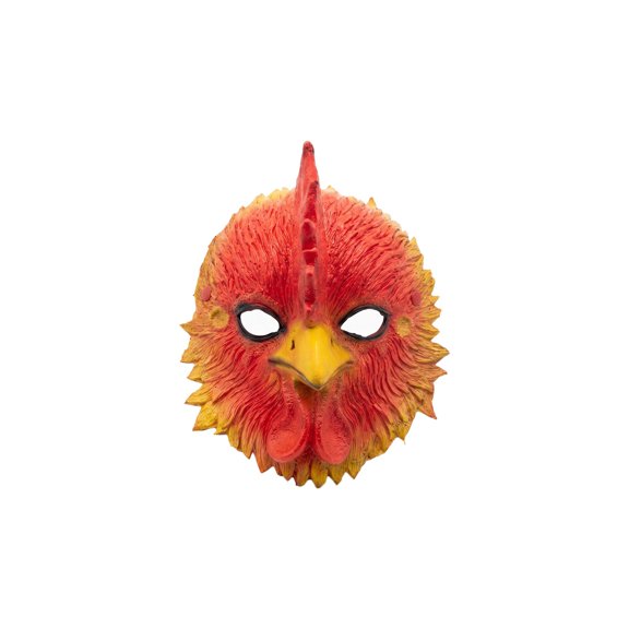 Red Rooster Mask Plastic Cosplay Prop For Holiday Party Adult Costume Accessory 1 Pack