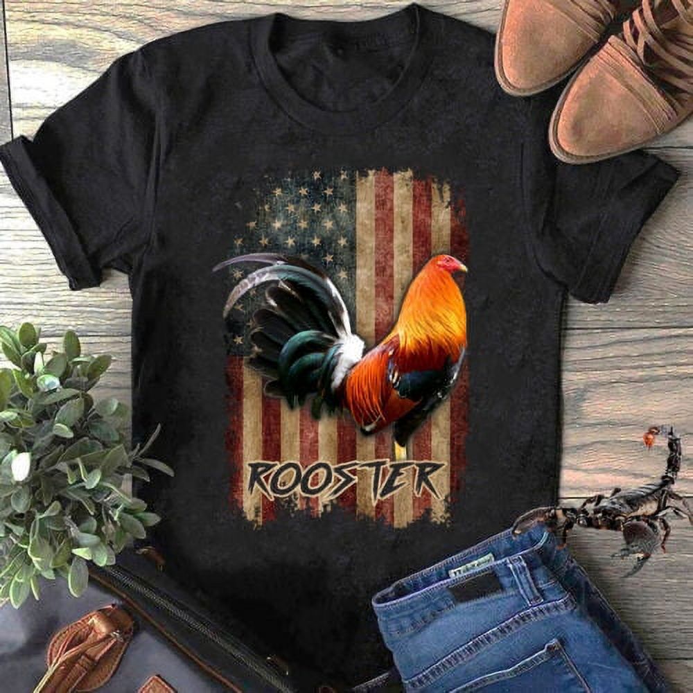 Red Rooster US Flag TShirt