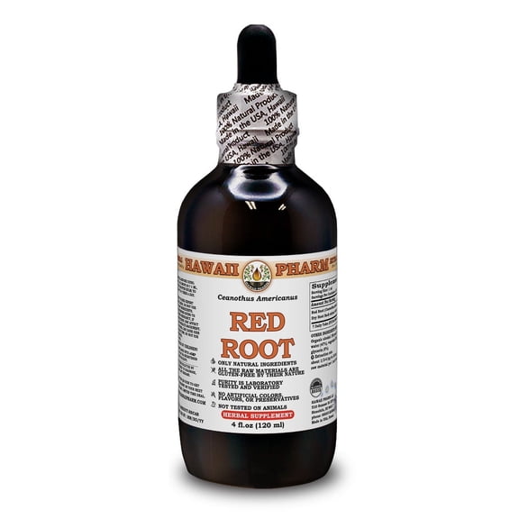 Red Root (Ceanothus Americanus) Dry Root Bark Liquid Extract. Expertly Extracted by Trusted HawaiiPharm Brand. Absolutely Natural. Proudly made in USA. Tincture 4 Fl.Oz