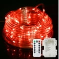 thumbnail image 1 of Red Rope Lights ,23 ft 50 LED Clear Tube Lights with Remote Control, 8 Modes Outdoor Battery Operated Fairy String Lights for Party Yard Home Wedding Christmas Halloween Holiday Decoration, 1 of 10