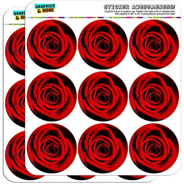 Red Rose 18 2" Planner Calendar Scrapbooking Crafting Stickers