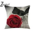 thumbnail image 1 of Red Rose 2024 New Valentine's Day Gift Cushion Cover Wedding Party Home Decoration Linen Cushion Cover Wooden Pattern Pillowcase, 1 of 5