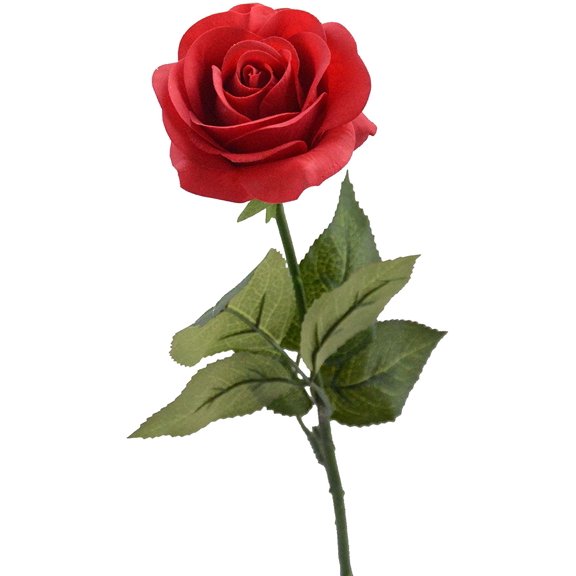 Red Rose Artificial Flowers, 1Pc 17" Single Red Rose for Valentine's Mother's Day Home Decor Centerpieces Party Wedding Anniversary Decorations