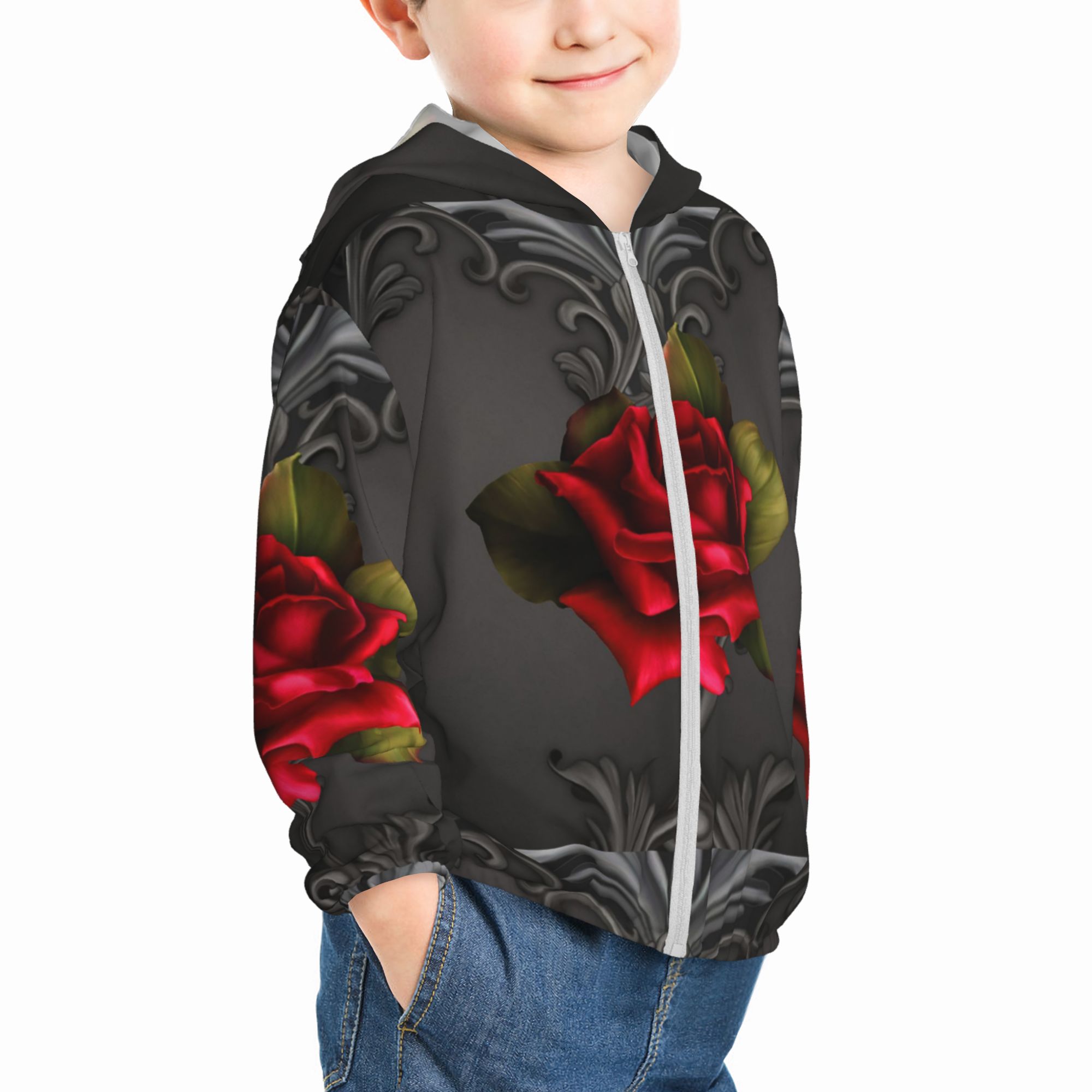 Warm & Stylish Hoodie Set for Kids Black & Red