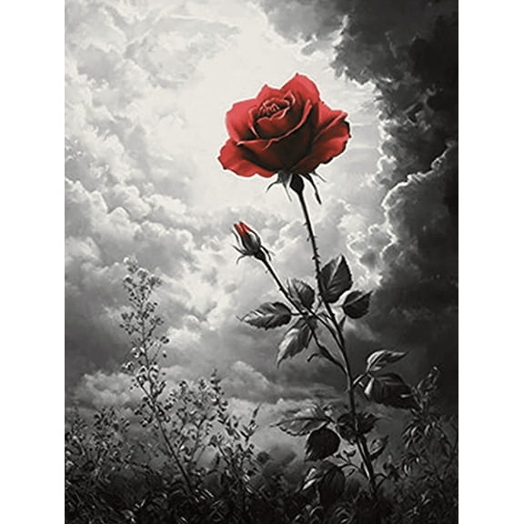 Red Rose Canvas Print/Wall ArtSuitable for Living Room Bedroom Office Dining Room and Bathroom Decoration.