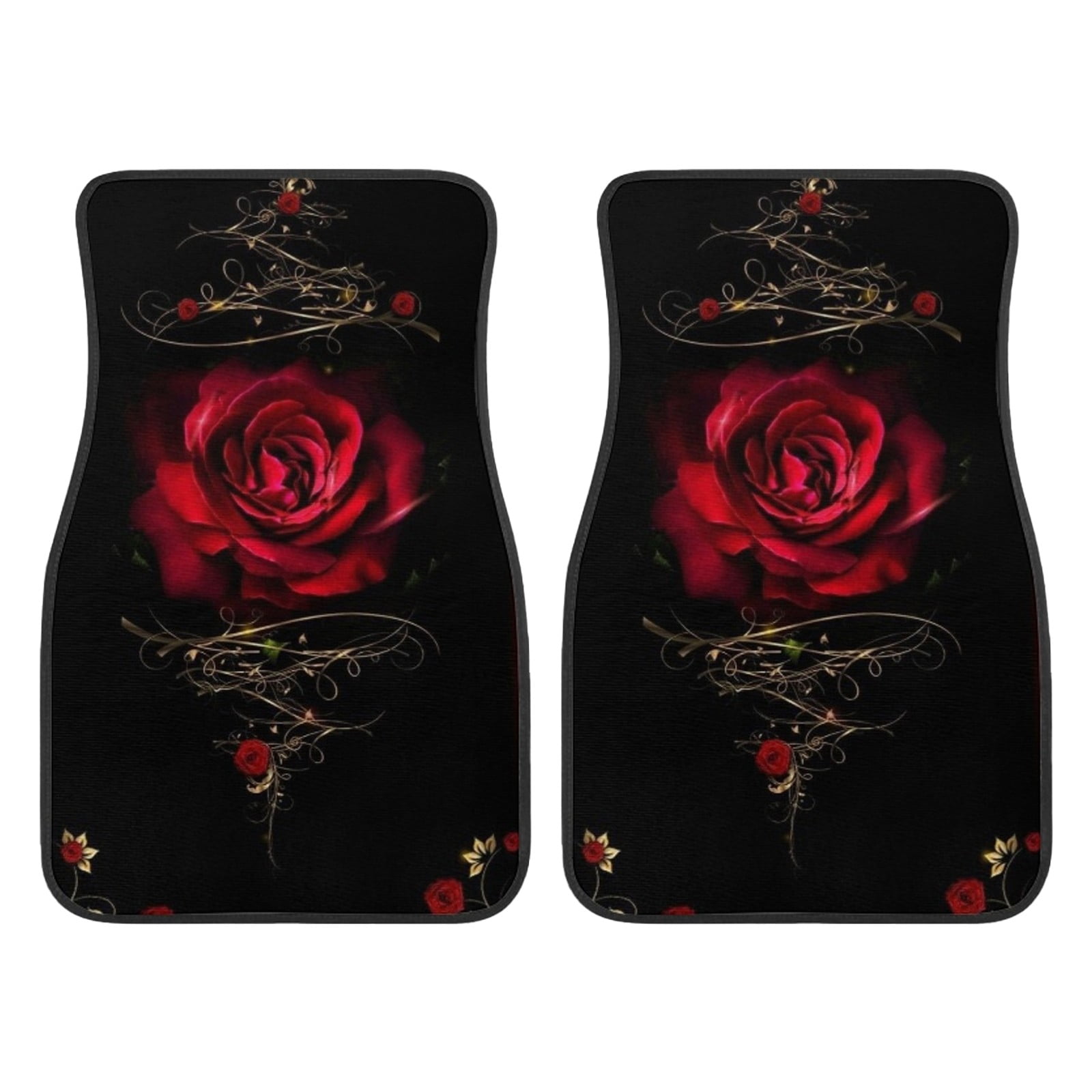 Rose Mat Red Rose Car Floor Mats Floral Print Flower Design Vintage Rose Pattern ...