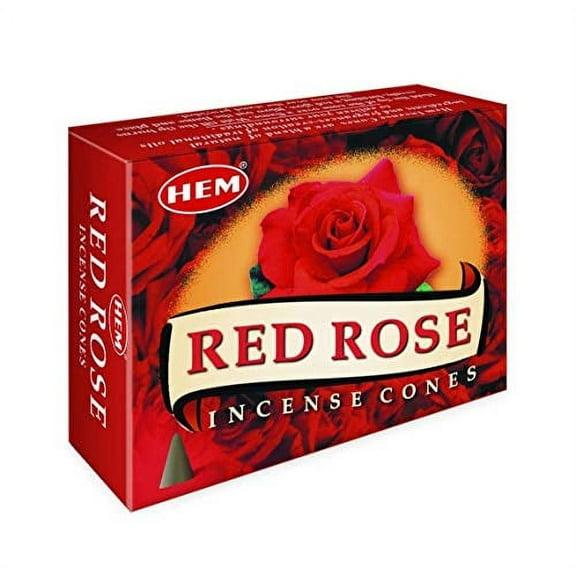 Red Rose - Case of 12 Boxes, 10 Cones Each - HEM Incense From India