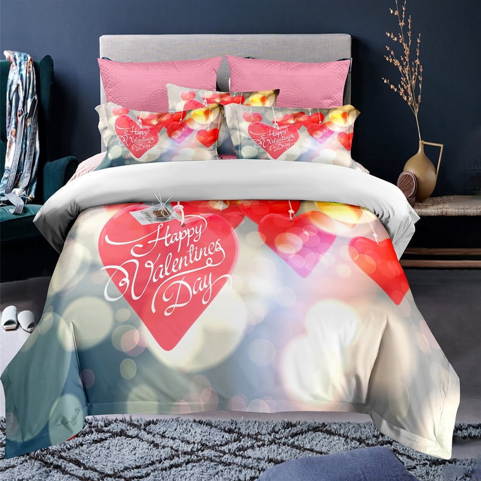 Red Rose Comforter Cover Twin Full Queen King Size Floral Bedding Set