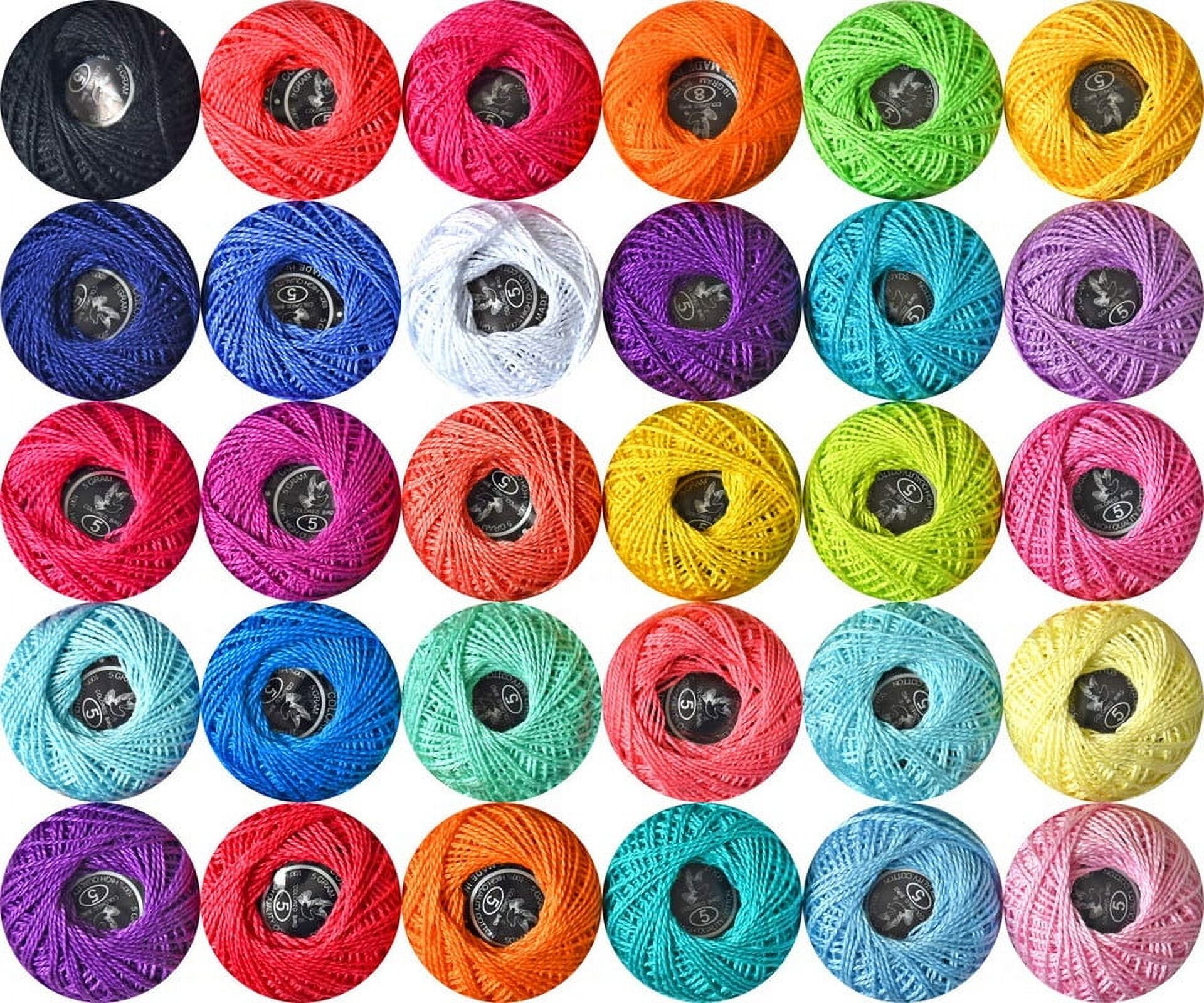 Red Rose Crochet Threads Tatting Knitting Hand Embroidery Cross Stitching Balls (Pack Of 10)