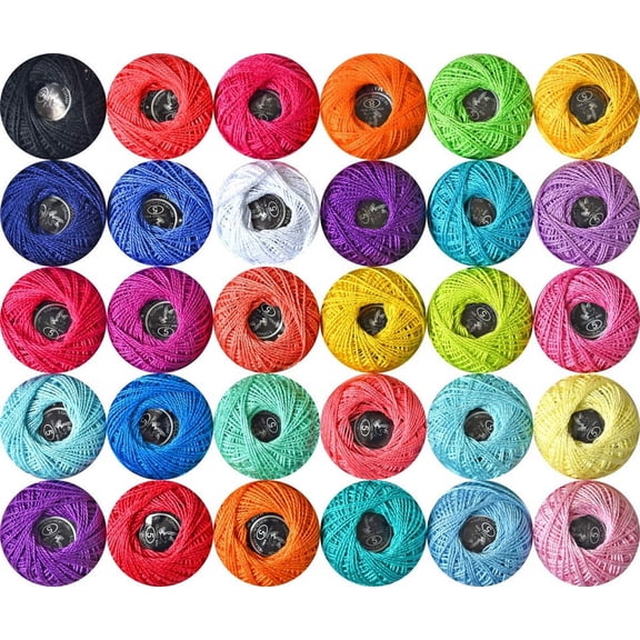 Red Rose Crochet Threads Tatting Knitting Hand Embroidery Cross Stitching Balls (Pack Of 10)