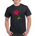 thumbnail image 1 of Red Rose Design Graphic Men Black T-Shirt, Male Large, 1 of 4