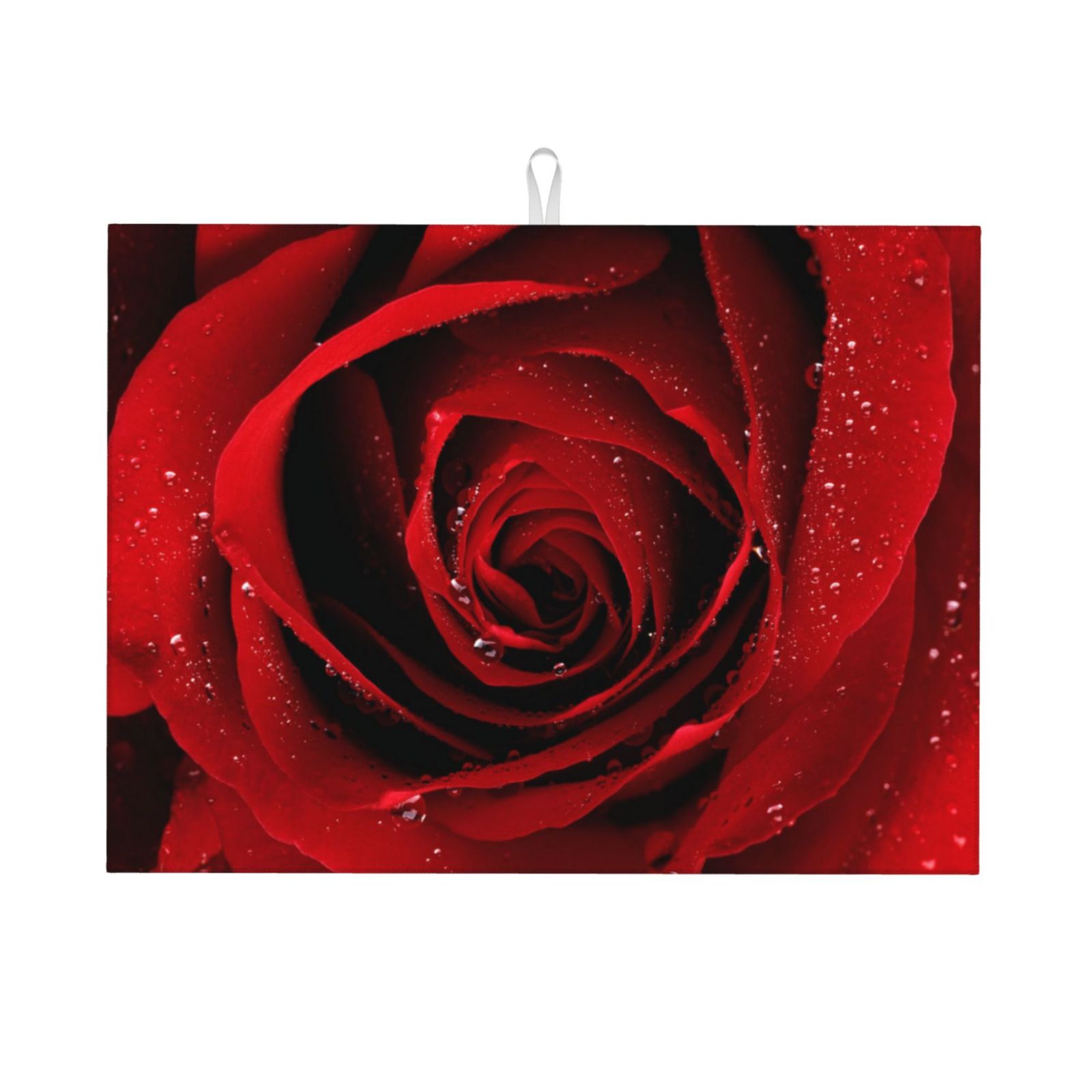 Red Rose, Dish Drying Mats, Absorbent Dish Drainer Mat For Kitchen