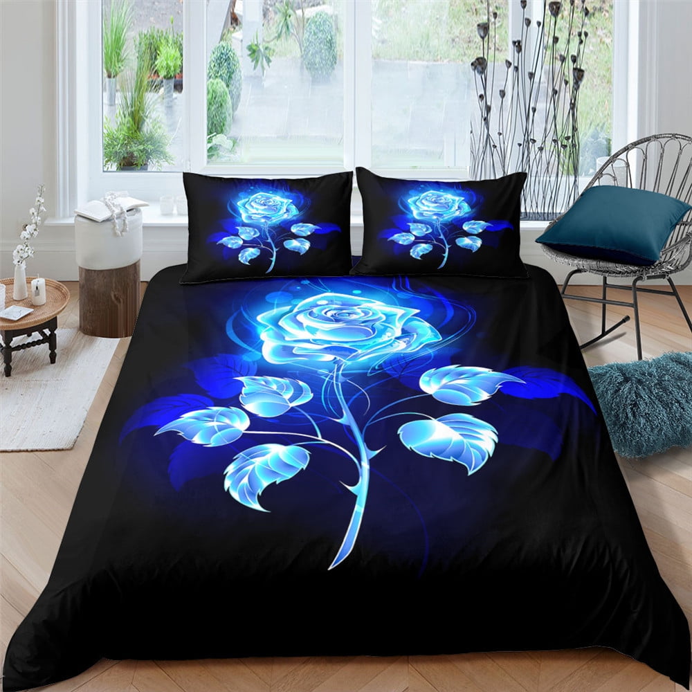 Red Rose Duvet Cover Floral Bedding Set Women 3D Printed Flower Duvet