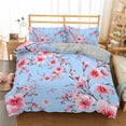 thumbnail image 1 of Red Rose Duvet Cover Set Red Flower Gray Background 3D Comforter Cover Valentine's Day Gift King Size for Women Kids, 1 of 5