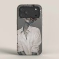 Red Rose Face-Covered Grayscale Portrait Tough Case for Apple iPhone ...